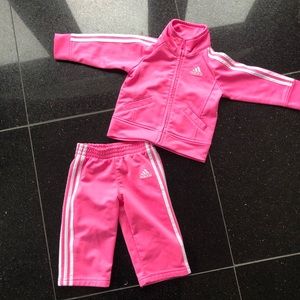 Toddlers adidas jumpsuit hot pink